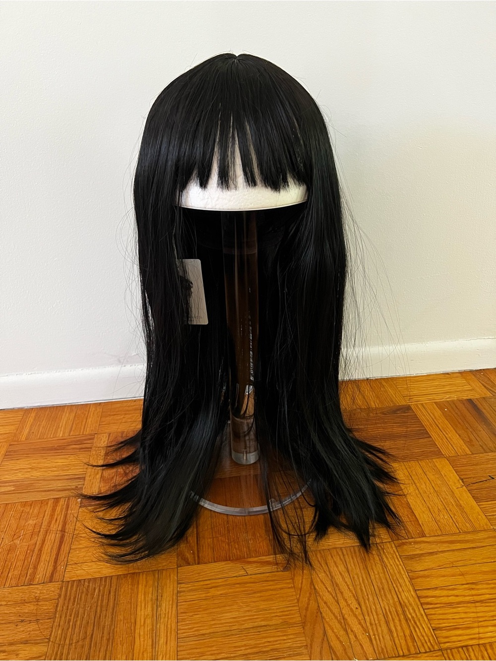 Long Black Wig with Bangs NWT